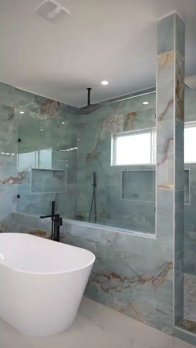 Transform Your Bathroom Oasis with Tile Center's Large Format Tiles